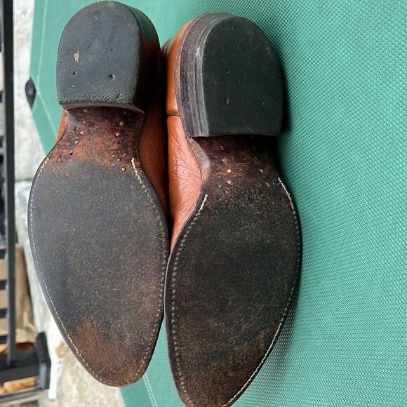 Justin Boots Vintage men’s Western Cowboy Size 19.5D Style 1443 USA Camel - Picture 8 of 11